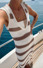 Havana Coverup ~ Sand Dollar Stripe Crochet