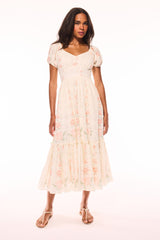 Angie Upcycled Cotton Midi Dress - SOFT YELLOW