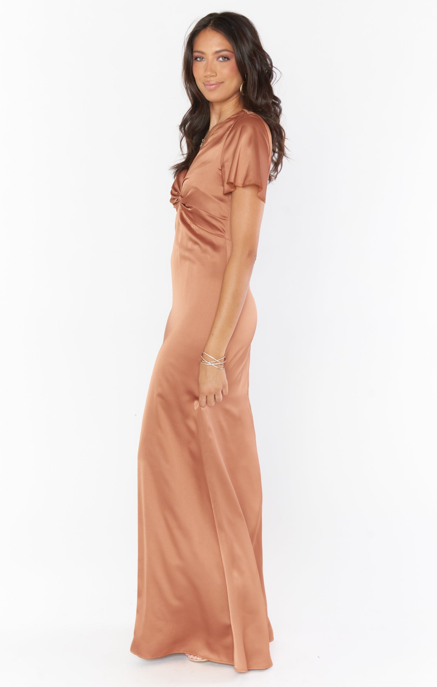 Rome Twist Gown ~ Copper Luxe Satin
