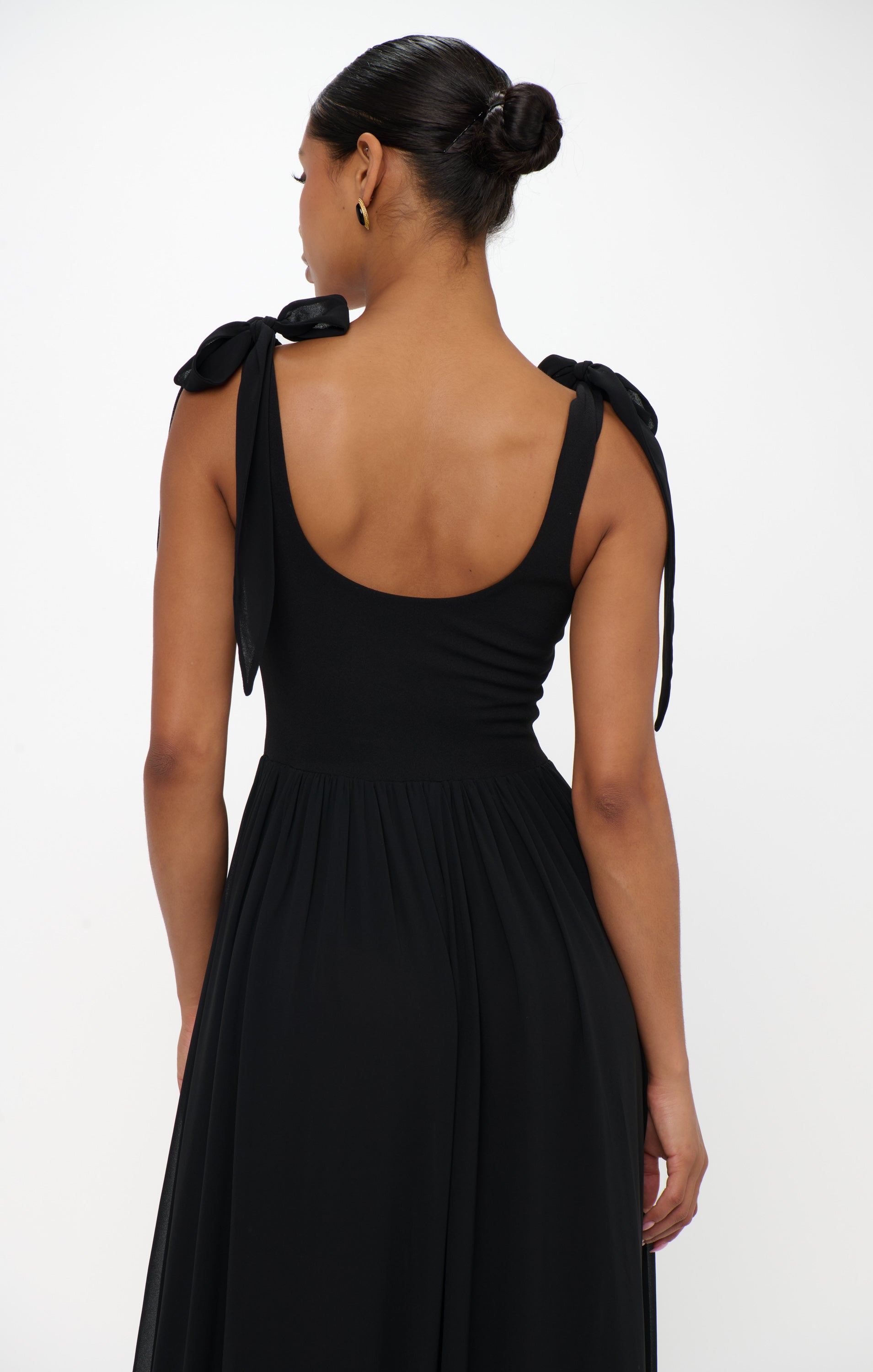 Harper Maxi Dress ~ Black Chiffon