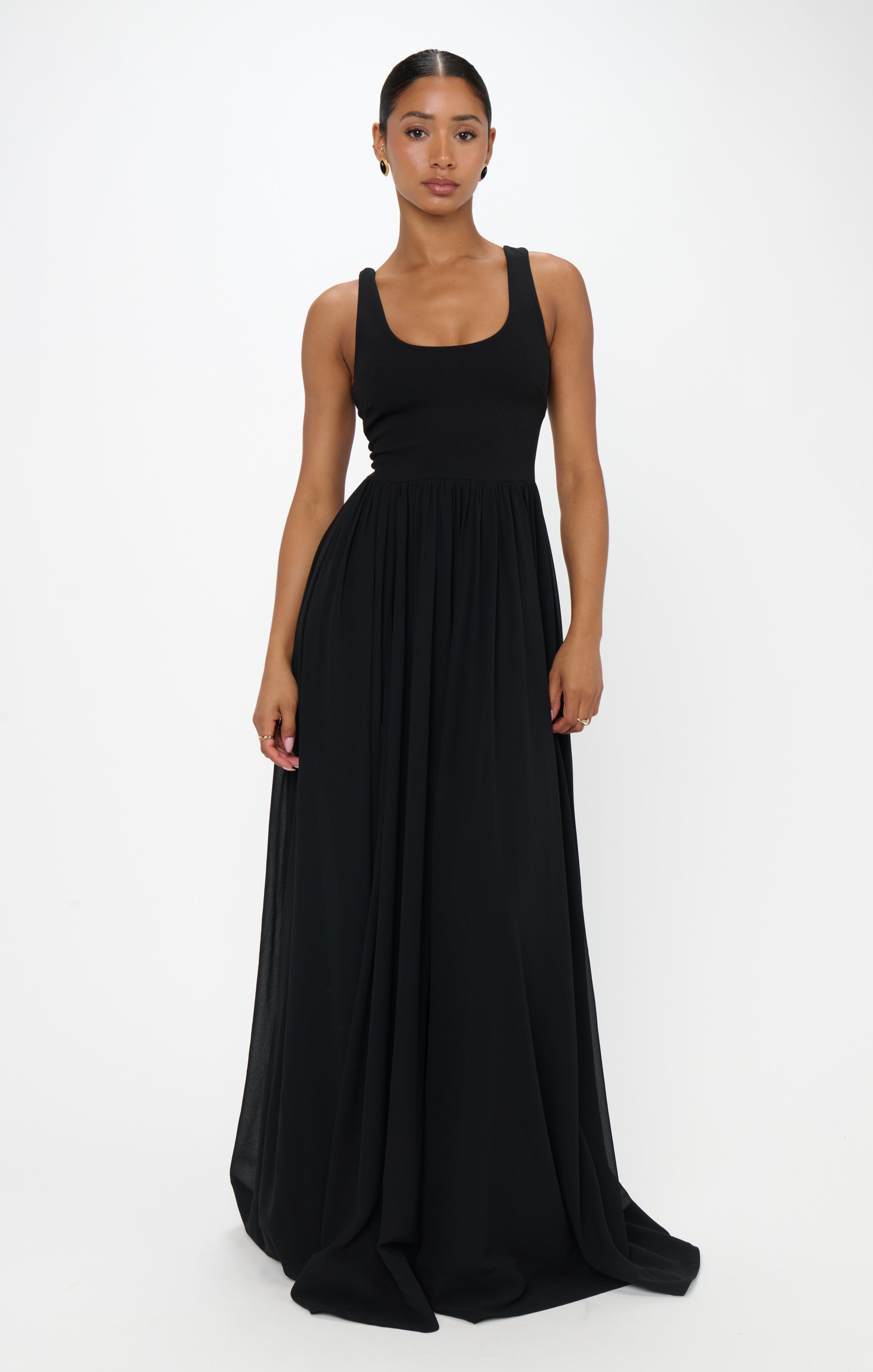 Harper Maxi Dress ~ Black Chiffon