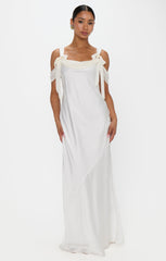 Bella Maxi Dress ~ Ivory Luxe Satin