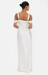 Bella Maxi Dress ~ Ivory Luxe Satin