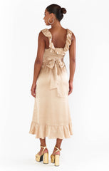Alexis Midi Dress ~ Champagne Luxe Satin