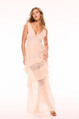 Callista Silk Lace-Trimmed Maxi Dress