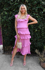 Greta Dress ~ Pink Lilac Stretch