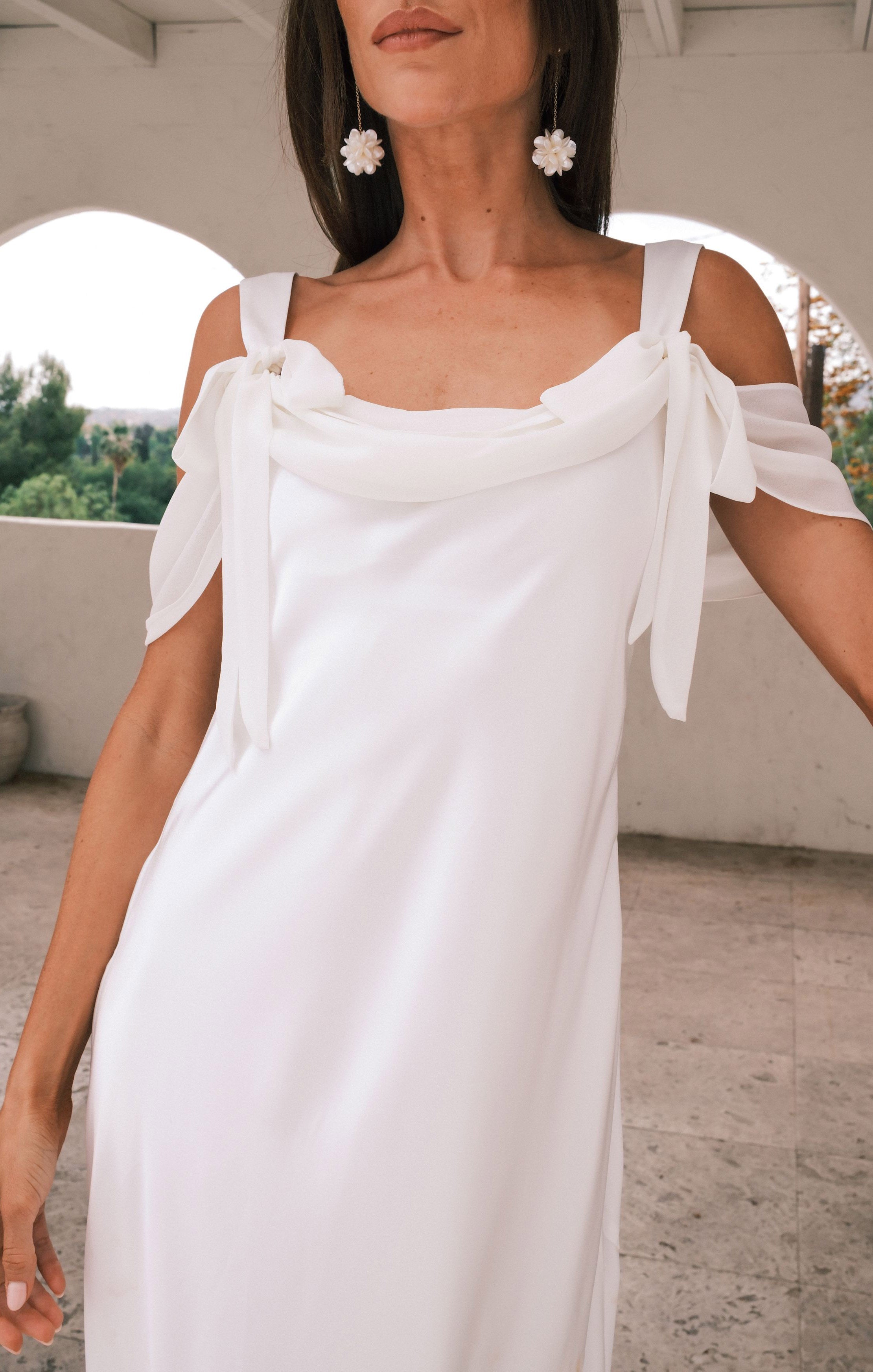 Bella Maxi Dress ~ Ivory Luxe Satin