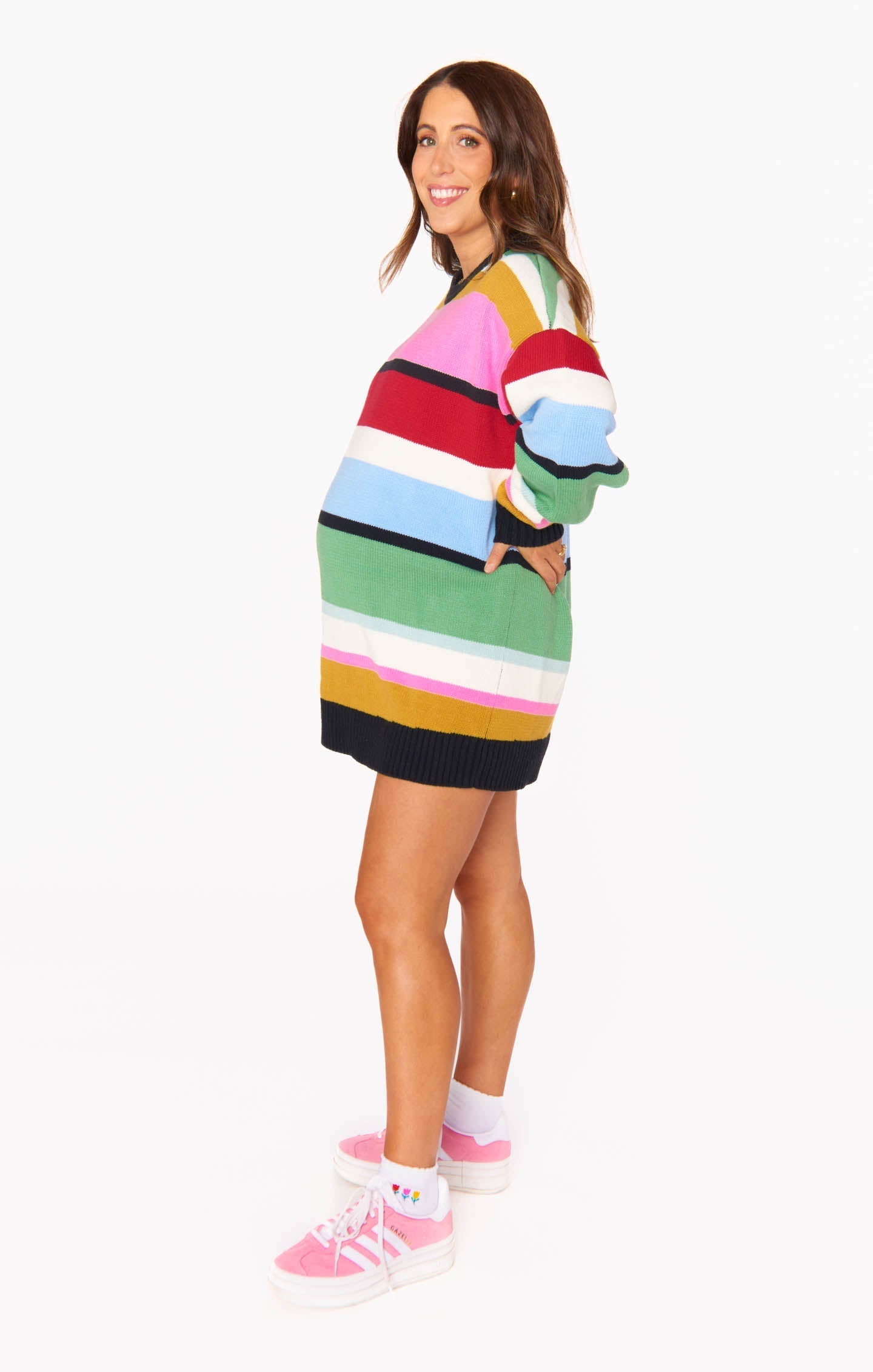 Ember Tunic Sweater ~ Multi Stripe Knit