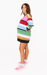Ember Tunic Sweater ~ Multi Stripe Knit