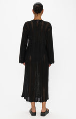Packable Maxi Pullover ~ Black Crochet