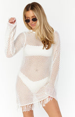 Castaway Coverup ~ White Crochet