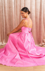 Juliet Maxi Dress ~ Pink Taffeta