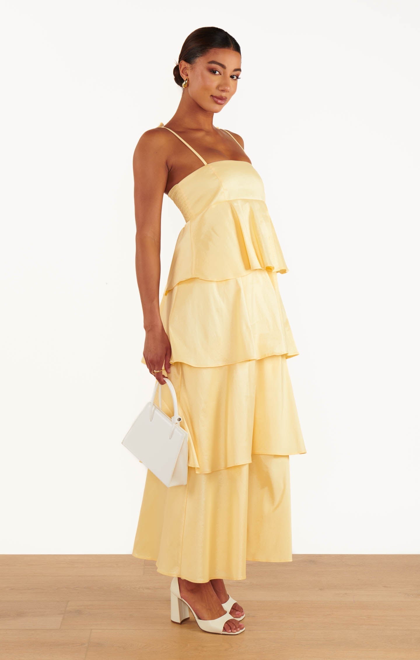 Meet Cute Dress ~ Pale Yellow Taffeta