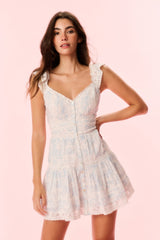 Rietta Cotton Lace-Trimmed Mini Dress