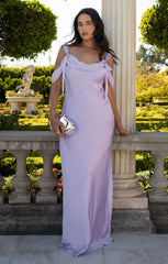 Bella Maxi Dress ~ Lavender Luxe Satin