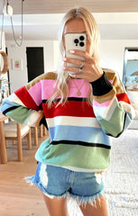 Ember Tunic Sweater ~ Multi Stripe Knit