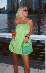 Beverly Bubble Dress ~ Key Lime Light Taffeta