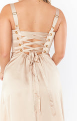 Clarissa Corset Dress ~ Champagne Luxe Satin